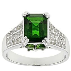 Emerald Cut with Butterfly Accent Ring
